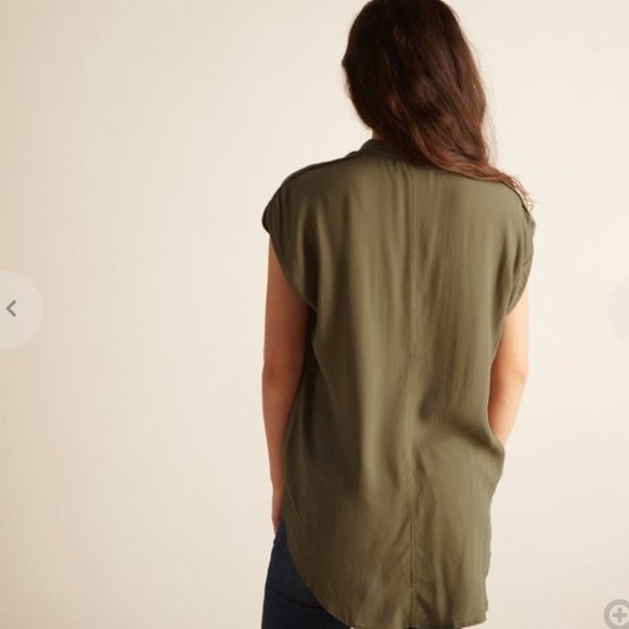 Anthropologie The Odells Classic Tunic Top - Olive Green - Size Medium - Picture 3 of 4